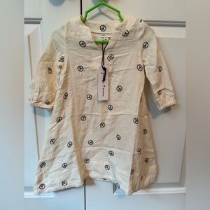 Feather 4 Arrow Girl’s Peace Sign Cream Dress